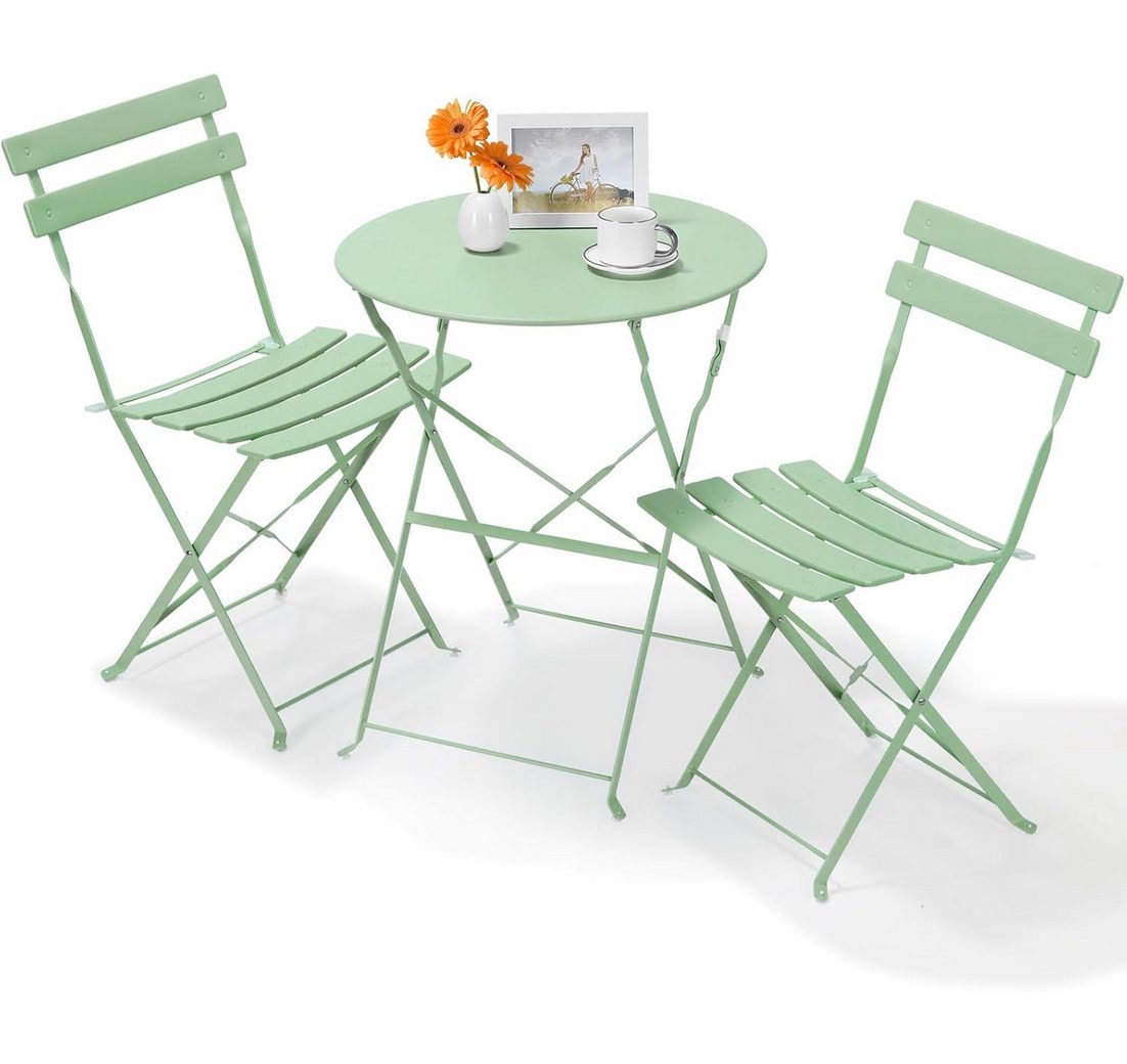 TLGREEN Balkonset Gartenmöbel Bistro Set Metall