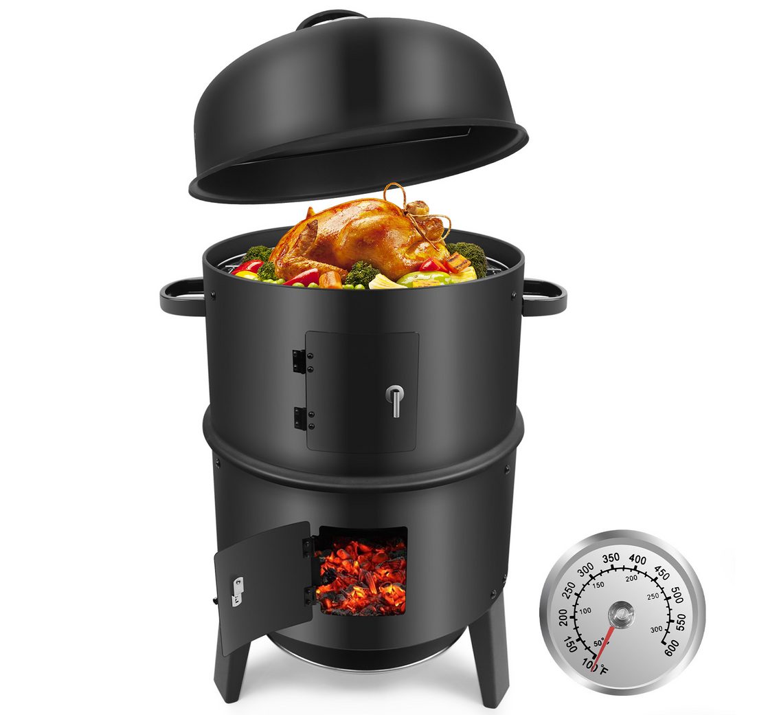 SunJas Holzkohlegrill K-25016U mit Deckel