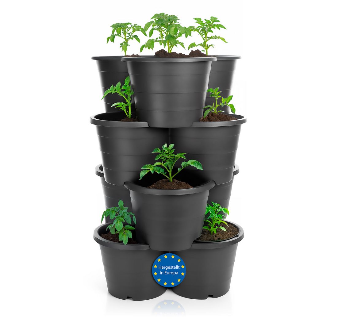 BigDean Pflanzkübel 4er Set Pflanzturm ideal für Erdbeeren