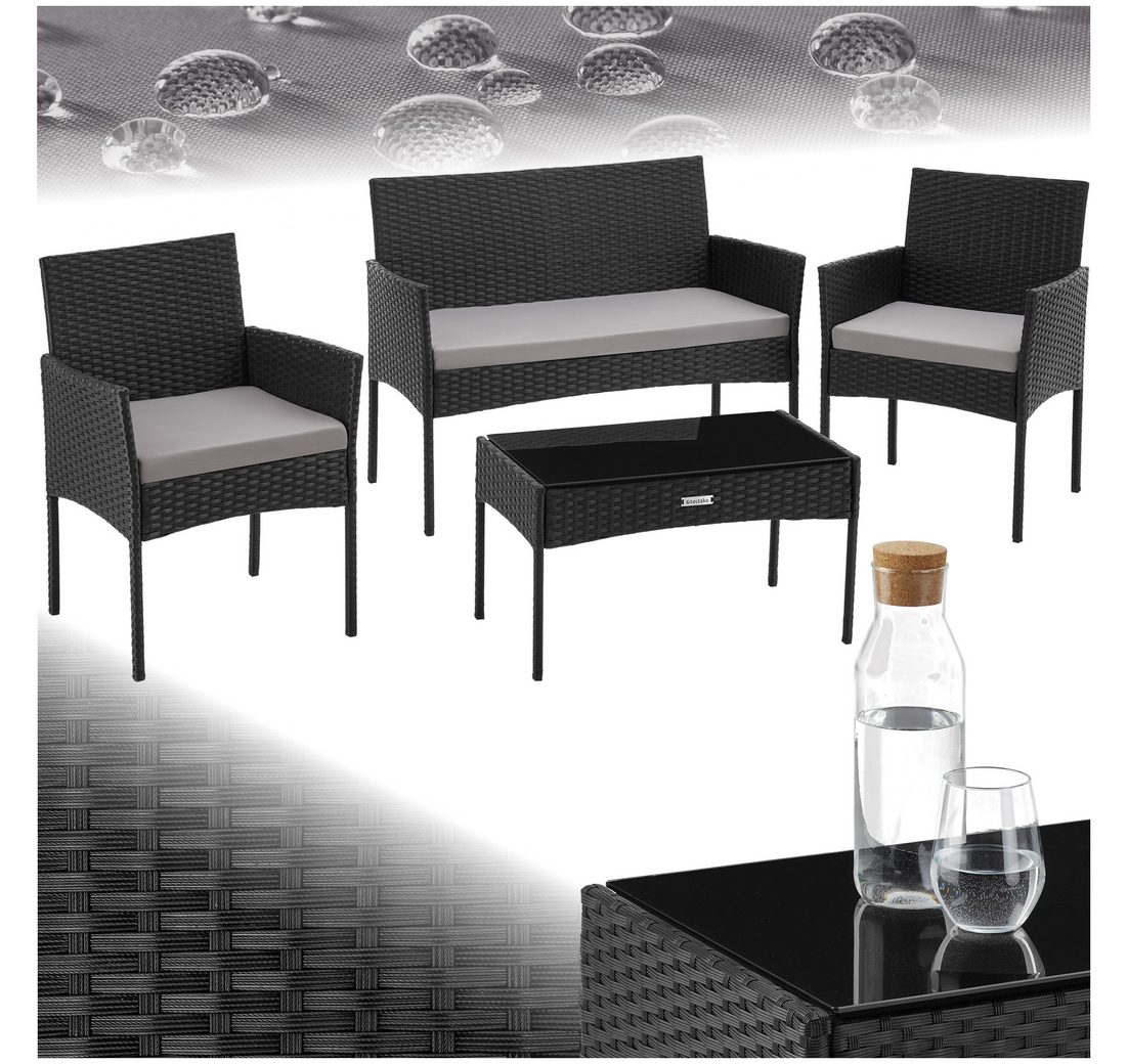 Tectake Sitzgruppe Rattan Gartenset