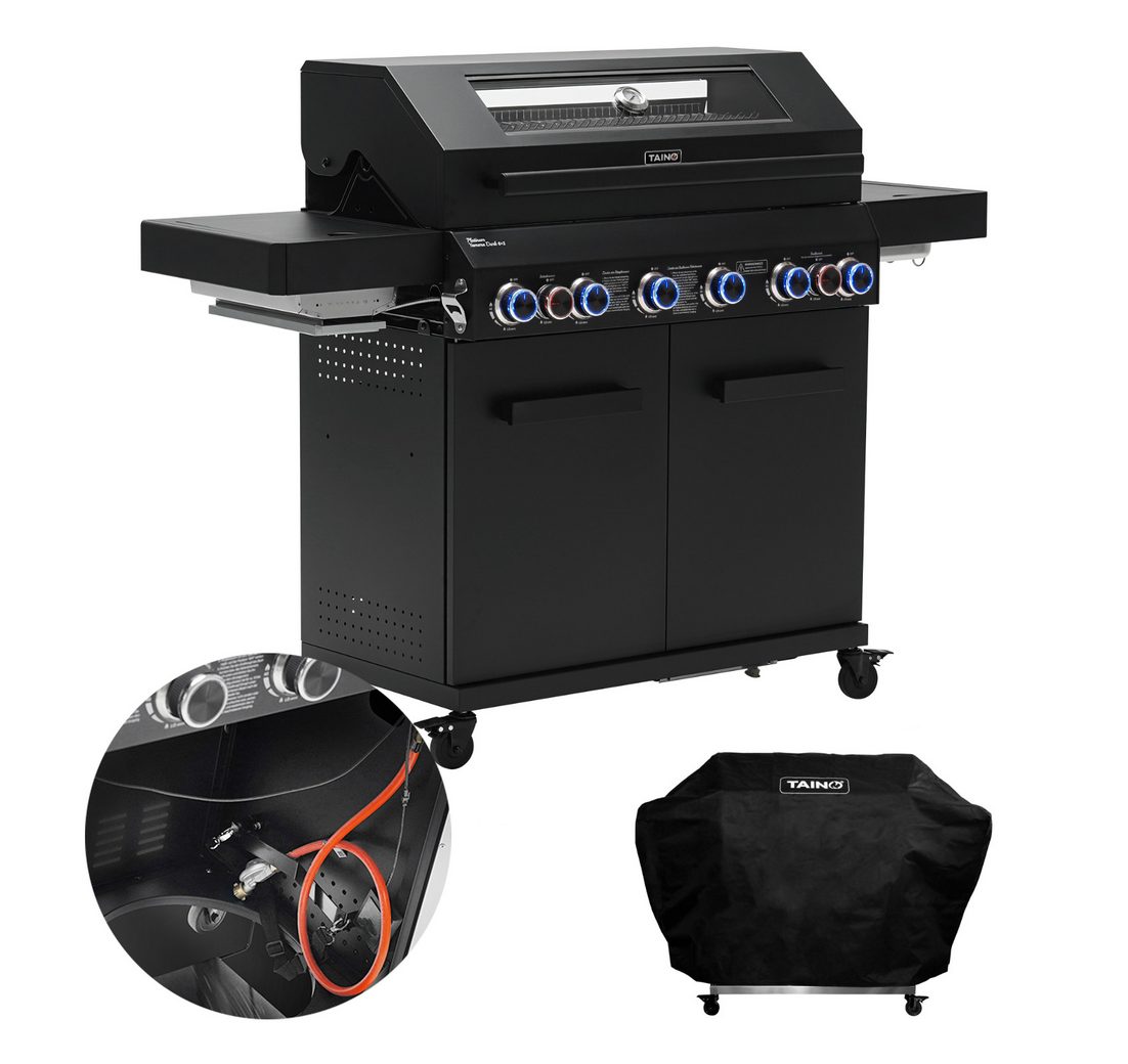 TAINO Gasgrill PLATINUM YAMARA DARK 6+2 mit Haube