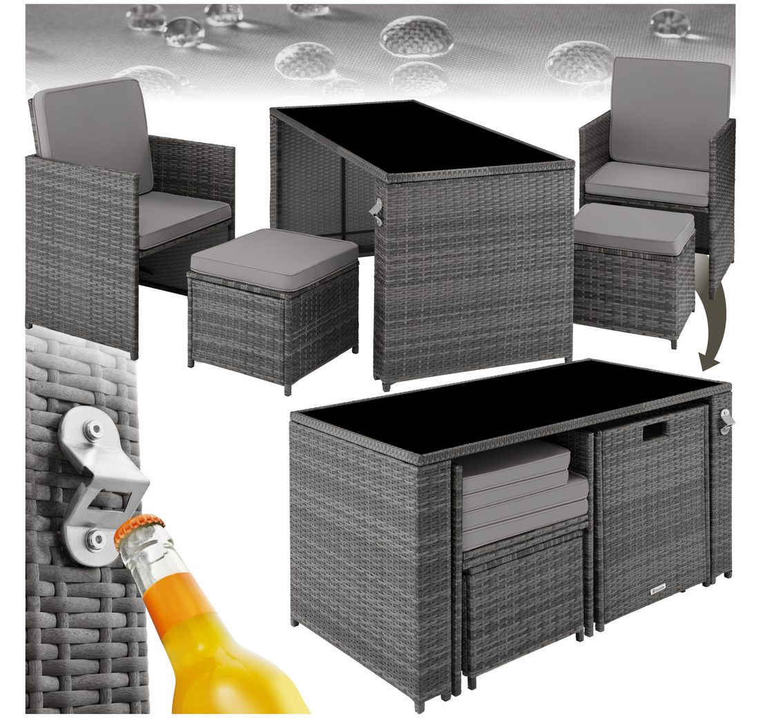 Tectake Sitzgruppe Rattan Sitzgruppe