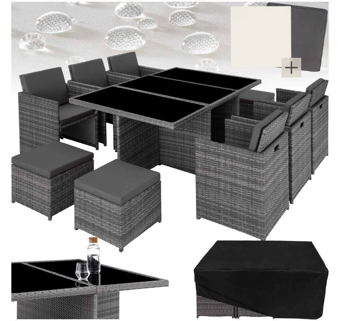 Tectake Sitzgruppe Rattan Sitzgruppe