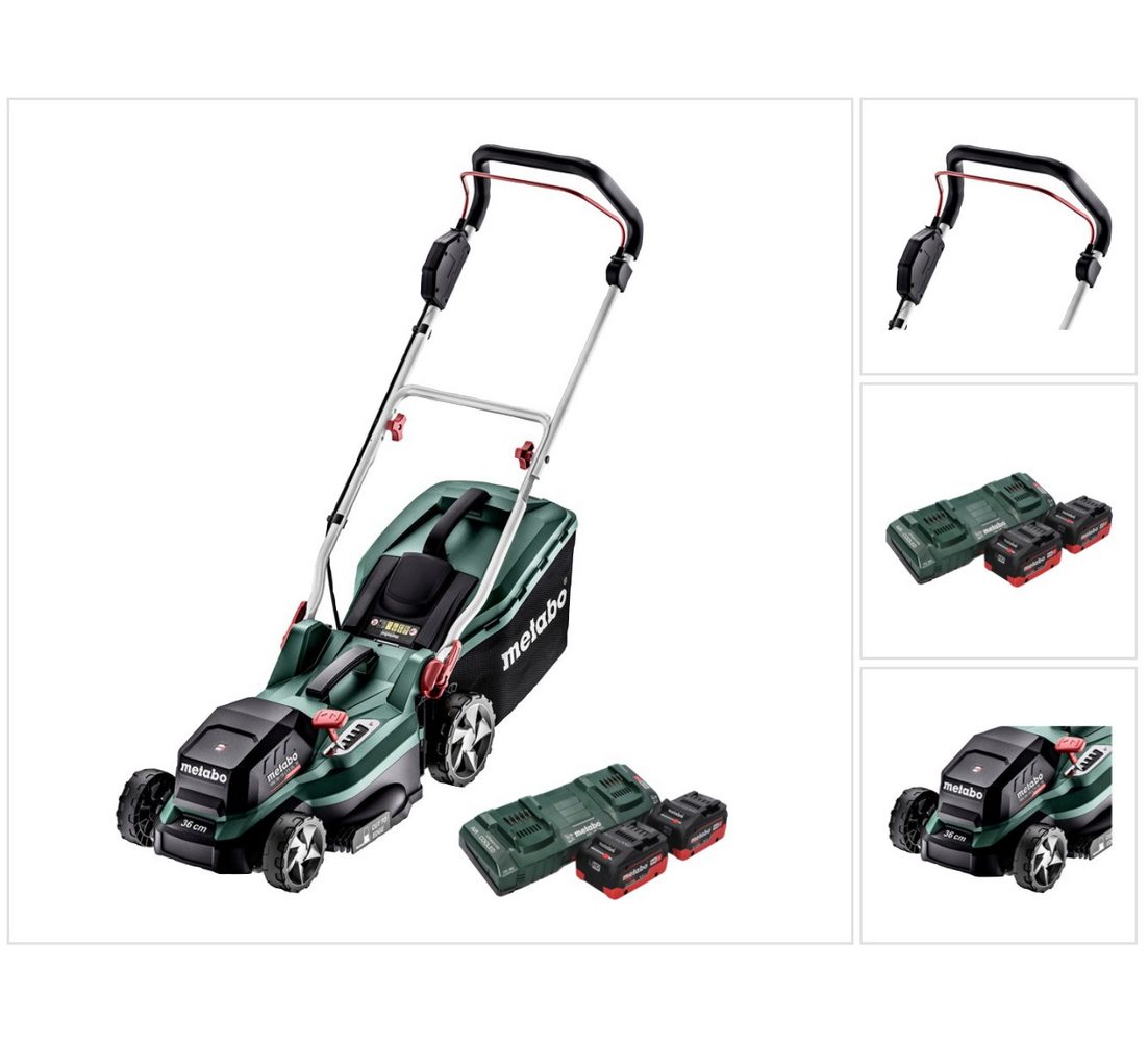 metabo Akkurasenmäher RM 36-18 LTX BL 36 Akku Rasenmäher 36 V (2x 18 V) LTX Brushless + 2